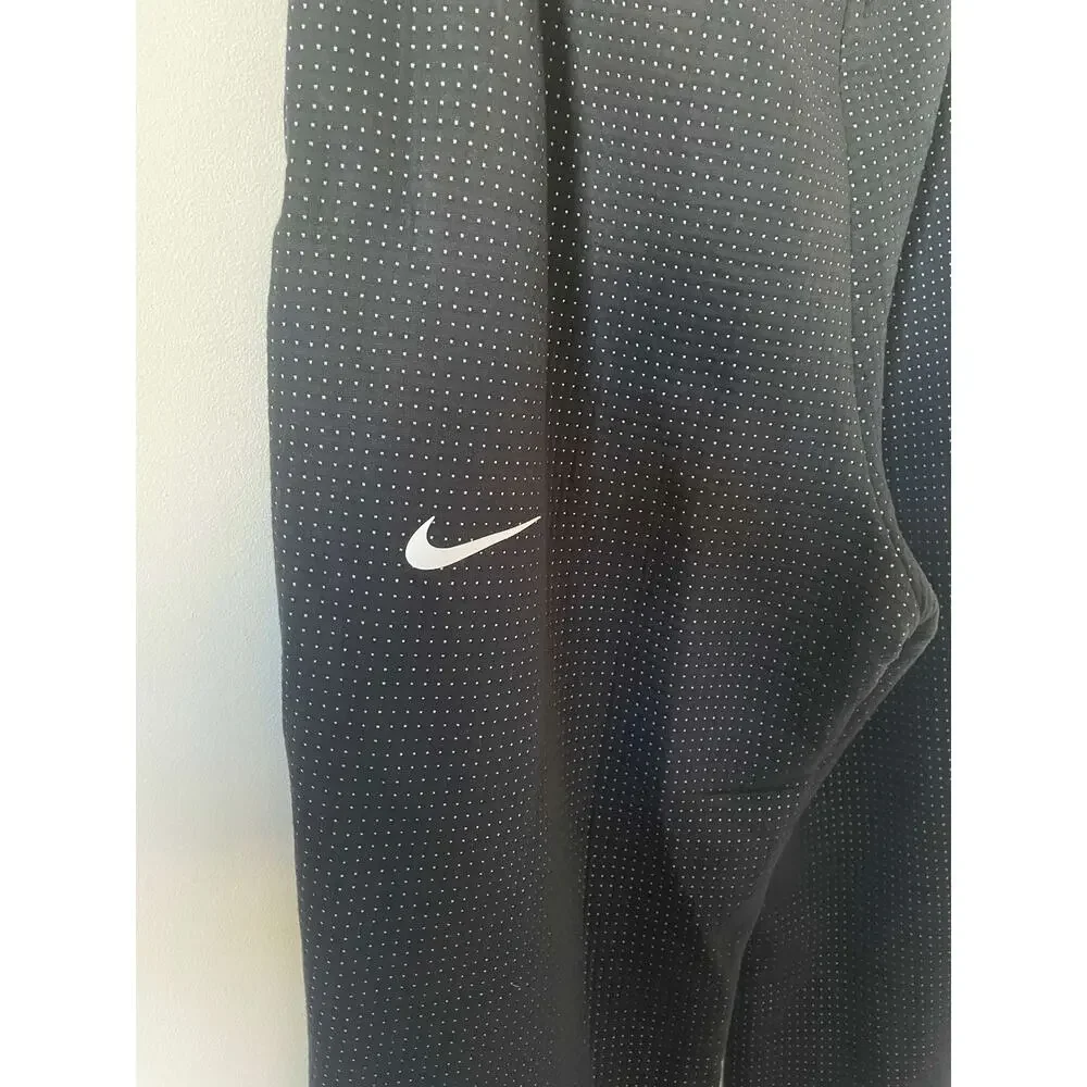 Nike Flare High Rise Polka Dot Pocket Casual Sweatpants Black White Size XL